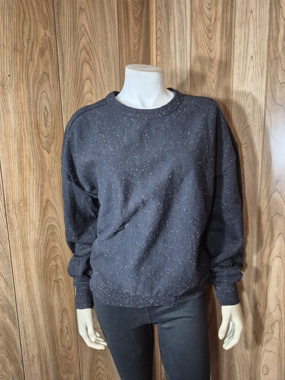 Acne Studio /Rag &Bone Black Colorful spreckles Sweatshirt Sz L